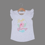 HAZEL GREY LOVABLE FALMINGO PRINTED T-SHIRT TOP FOR GIRLS