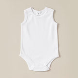 WHITE PLAIN SLEEVES LESS ROMPER FOR SUMMERS