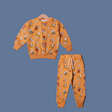 MUSTARD BUZY BEE  PRINT TERRY FABRIC WINTERS SUIT