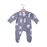 GREY BEAR & STARS PRINT FULL BODY FULL SLEEVES ROMPERS