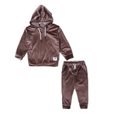 BROWN LINING VALOUR CORDUROY FABRIC HOODIE SUIT FOR WINTERS