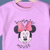 LIGHT PURPLE "MINNIE MOUSE" PRINTED TERRY FABRIC SWEATSHIRT