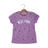 PURPLE VACAY MODE FLOWERS PRINTED T-SHIRT TOP FOR GIRLS