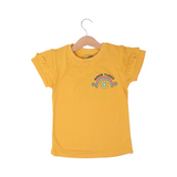 MUSTARD GOOD VIBES PRINTED T-SHIRT TOP FOR GIRLS