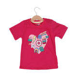 BLUSH PINK HEART BOOM GOOD VIBES PRINTED T-SHIRT TOP FOR GIRLS