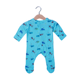 SKY BLUE TRUCKS PRINT FULL BODY FULL SLEEVES ROMPERS