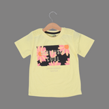 YELLOW SERIOUSLY COOL PRINTED T-SHIRT TOP FOR GIRLS