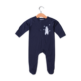 NAVY BLUE "POLAR BEAR" PRINT FULL BODY FULL SLEEVES ROMPERS