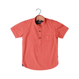 ORANGE HALF SLEEVES SINGLE POCKET SHIRT