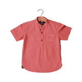 LIGHT ORANGE HALF SLEEVES SINGLE POCKET SHIRT