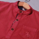 PURPLE HALF SLEEVES SINGLE POCKET SHIRT