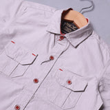 HAZEL GREY HALF SLEEVES DOUBLE POCKET SHIRT