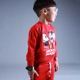 RED MICKEY MOUSE PRINT TERRY FABRIC WINTERS SUIT