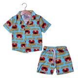 SESAME PRINT WITH SHORTS COTTON JERSY FABRIC BABA SUIT