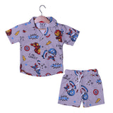 IRON MAN PRINT WITH SHORTS COTTON JERSY FABRIC BABA SUIT