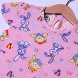 PINK RABBIT & BEAR PRINTED T-SHIRT TOP FOR GIRLS