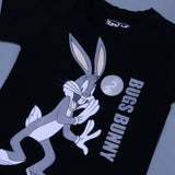 BLACK BUGS BUNNY PRINT WITH SHORTS COTTON JERSY FABRIC BABA SUIT