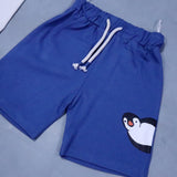 YELLOW POCKET PENGUIN PRINT WITH SHORTS COTTON JERSY FABRIC BABA SUIT