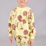 YELLOW MICKEY MOUSE PRINT TERRY FABRIC WINTERS SUIT