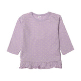 PURPLE POLKA DOT WITH RIB PAJAMA BABY SUIT