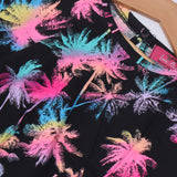 BLACK WITH MULTI COLOR TREES PRINTED T-SHIRT TOP FOR GIRLS