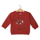 BROWN FLOWER THE MAGIC OF WINTER PRINTED SWEATSHIRT FOR GIRLS