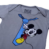 GREY MICKEY MOUSE WITH TIE PRINT ROMPER