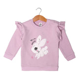 LIGHT PURPLE RABBIT PRINTED SWEATSHIRT FOR GIRLS