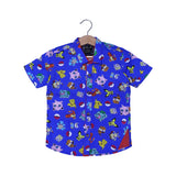 ROYAL BLUW CARTOONS PRINT HALF SLEEVES SHIRT FOR BOYS