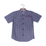 GREY DOUBLE POCKET HALF SLEEVES SHIRT FOR BOYS