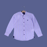 PURPLE WITH MULTI LINES FULL SLEEVES SHIRT FOR BOYS