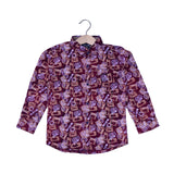 MAROON FIRST CLASS PRINT FULL SLEEVES SINGLE POCKET SHIRT