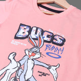 PEACH BUGS BUNNY PRINTED T-SHIRT TOP FOR GIRLS