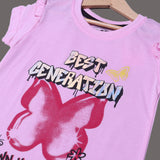 PINK BEST GENERATION PRINTED T-SHIRT TOP FOR GIRLS