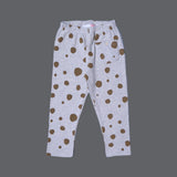 GREY WITH GREEN POLKA DOT WITH POCKET RIBBED FABRIC PAJAMA TROUSER