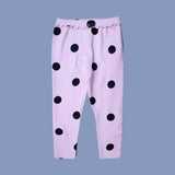 PINK POLKA DOT WITH POCKET RIBBED FABRIC PAJAMA TROUSER