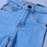 LIGHT BLUE PLAIN DENIM JEANS BACK DOUBLE POCKETS FOR KIDS