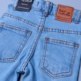 LIGHT BLUE PLAIN DENIM JEANS BACK DOUBLE POCKETS FOR KIDS