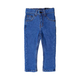 BLUE PLAIN DENIM JEANS BACK DOUBLE POCKETS FOR KIDS