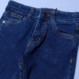 DARK BLUE PLAIN DENIM JEANS BACK DOUBLE POCKETS FOR KIDS