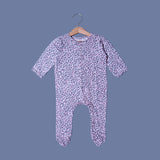 PINK CHEETAH PRINT COTTON JERSY FABRIC FULL BODY FULL SLEEVES ROMPER