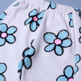 WHITE BIG FLOWERS PRINT JOGGER PANTS TROUSER FOR WINTERS