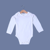 PLAIN WHITE COTTON JERSY FABRIC HALF BODY FULL SLEEVES ROMPER