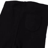 BLACK RIBBED FABRIC PLAIN BACK POCKET PAJAMA (MINOR DEFECTION)