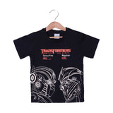 BLACK TRANSFORMERS PRINTED HALF SLEEVES T-SHIRT FOR BOYS