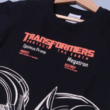 BLACK TRANSFORMERS PRINTED HALF SLEEVES T-SHIRT FOR BOYS