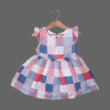 MULTI COLORS STARS PRINTED COTTON FABRIC FROCK FOR GIRLS