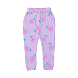 PINK WITH FLOWERS PRINTED DOUBLE POCKET JOGGER PANTS TROUSER