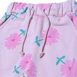 PINK WITH FLOWERS PRINTED DOUBLE POCKET JOGGER PANTS TROUSER