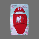 RED KITTY PRINTED FOAM FILLED SWADDLE BLANKET & HAT SET